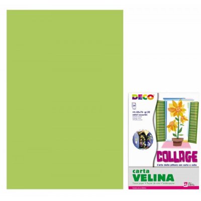 Carta velina 24 fogli, 50x76cm colore verde lime grammatura 20gr