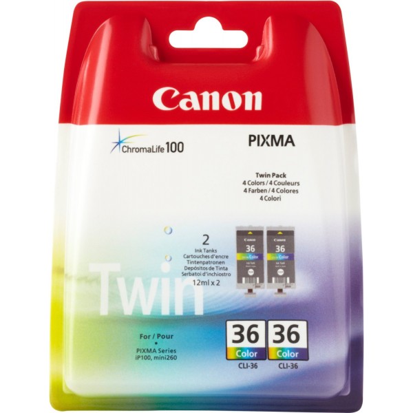Doppia Cartuccia tricolor Canon CLI-36 1511B018 confezione colori originale