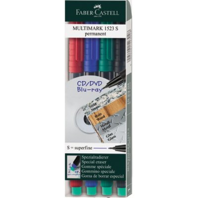 Multimark 1523 s - marcatore permanente colore blu, nero, rosso, verde tipo punta conica