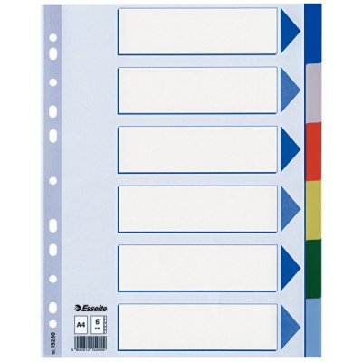 Separatori neutri ppl, 6 tasti colore assortiti