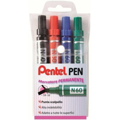 N60 - marcatore permanente colore blu, nero, rosso, verde tipo punta scalpello