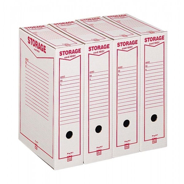 Storage - scatola archivio colore bianco, rosso