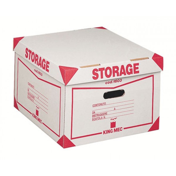 Storage - contenitore con coperchio colore bianco, rosso