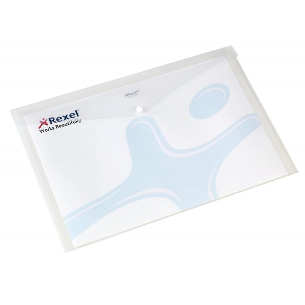 Busta con bottone active a3 a3 - 29,7x42cm colore trasparente