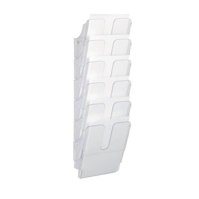 Flexi-plus - portadepliant da parete, 6 scomparti, formato a4 colore trasparente