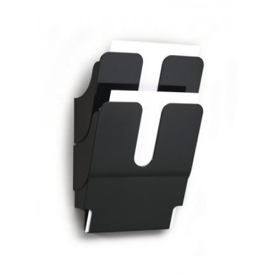 Flexi-plus - portadepliant da parete, 2 scomparti, formato a4 colore nero