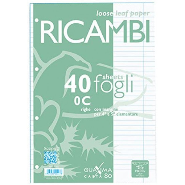 Quaxima - fogli ricambio colore bianco grammatura 80gr