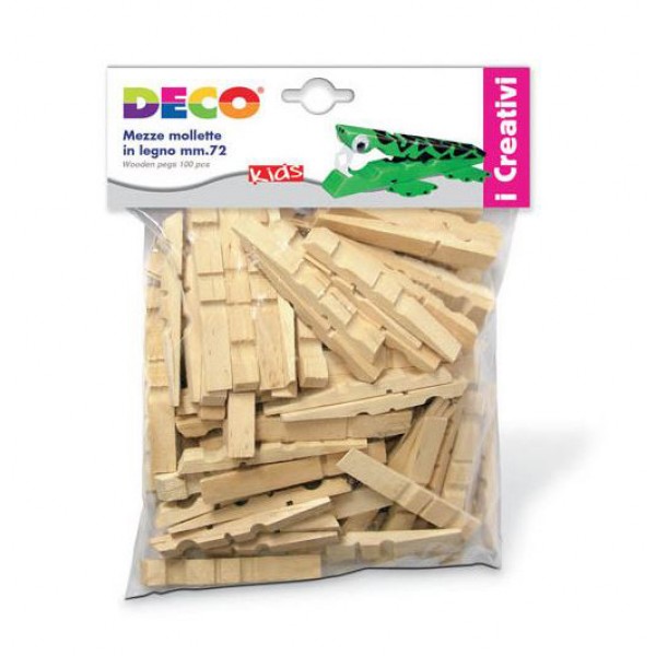 Mezze mollette 72mm colore legno