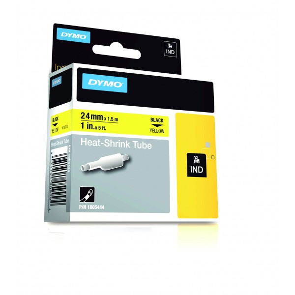 Dymo 1805444 nastro rhino nero/giallo 24mm x 5.5m colore nero su giallo