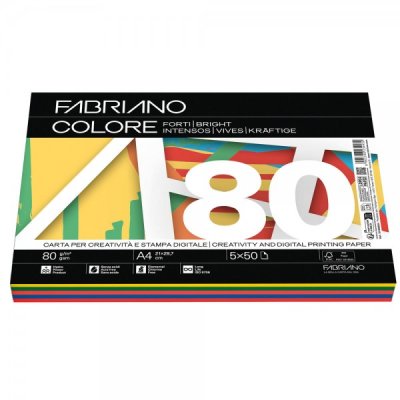 Fabriano colore - carta a4 colore assortiti forti grammatura 80gr