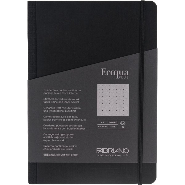 Ecoqua plus fabric - taccuino colore nero grammatura 90gr