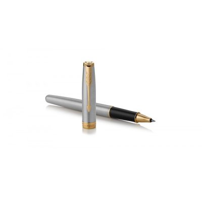Sonnet stainless steel gt - penna roller colore nero tipo punta conica