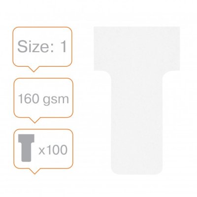 Schede t-card 1 bianche per planner colore bianco