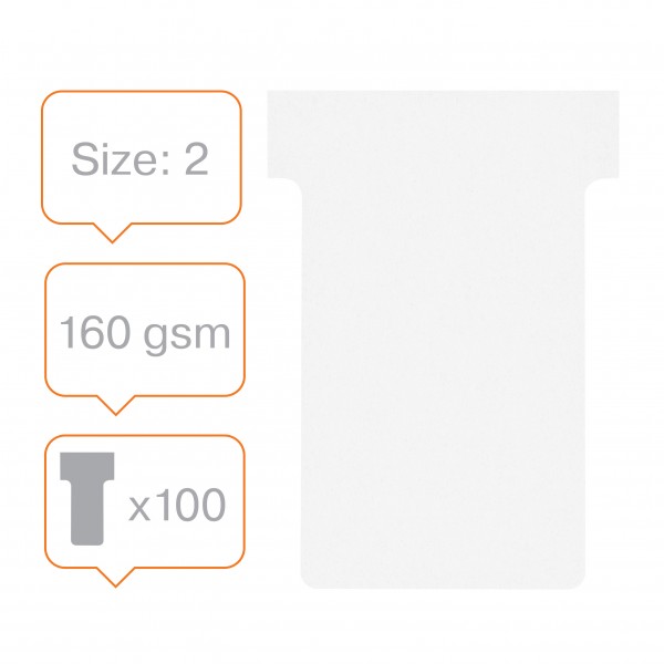 Schede t-card 2 bianche per planner colore bianco