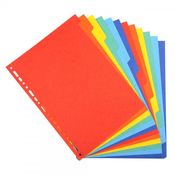 Intercalari carta 12 tasti, col .assortiti colore assortiti grammatura 220gr