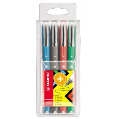 Worker+ colorfull - penna roller colore assortiti tipo punta conica
