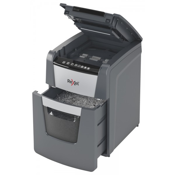 REXEL Distruggidocumenti AutoFeed+ 90X - taglio a frammenti 4x28mm - Nero, Grigio