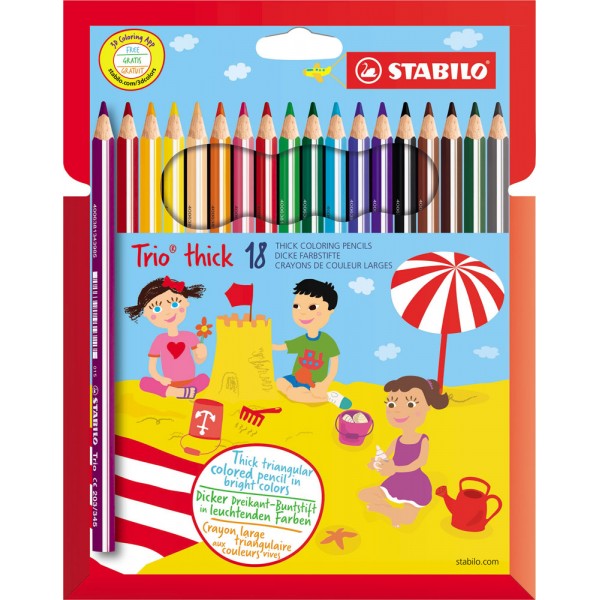 Astuccio pastelli trio thick colore assortiti