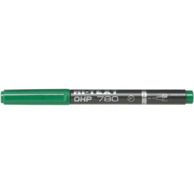 Hi-text 780 ohp - marcatore permanente colore verde tipo punta conica