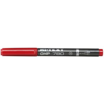 Hi-text 780 ohp - marcatore permanente colore rosso tipo punta conica