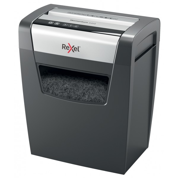 REXEL Distruggidocumenti Momentum X410 - taglio a frammenti 4x28mm - Nero
