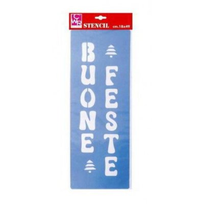 Maxi stencil buone feste 18x49cm