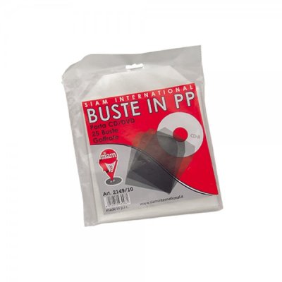 SIAM 25 buste per CD/DVD in polipropilene goffrato