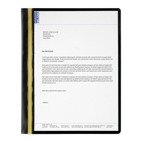 Cartellina per rilegatura DURABLE in cartoncino - 21x29,7cm - Nero