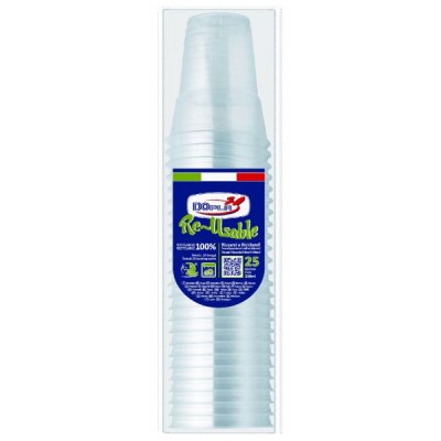 Bicchieri re-usable 250ml, 25pz colore trasparente