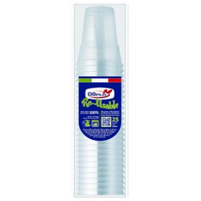 Bicchieri re-usable 350ml, 25pz colore trasparente