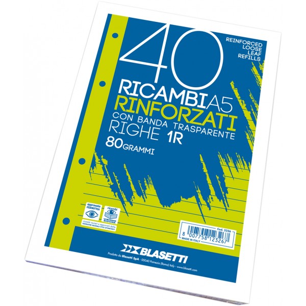 Ricambi forati rinforzati colore bianco grammatura 80gr