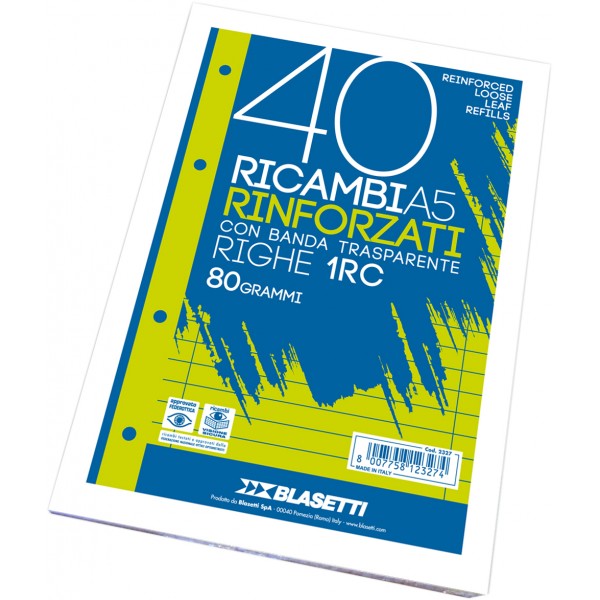 Ricambi forati rinforzati colore bianco grammatura 80gr