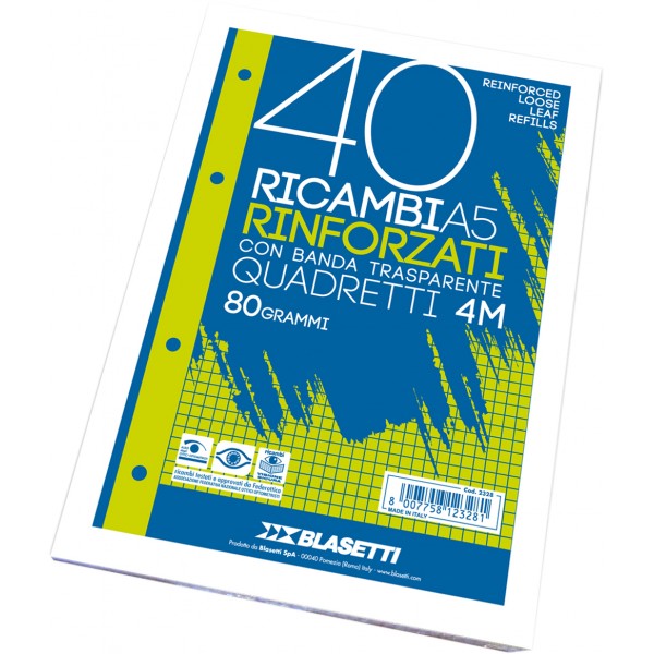 Ricambi forati rinforzati colore bianco grammatura 80gr
