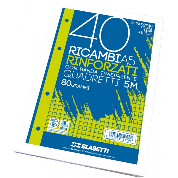 Ricambi forati rinforzati colore bianco grammatura 80gr
