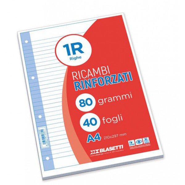 Ricambi forati rinforzati colore bianco grammatura 80gr