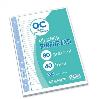 Ricambi forati rinforzati colore bianco grammatura 80gr