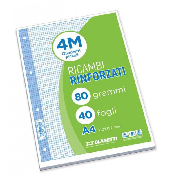 Ricambi forati rinforzati colore bianco grammatura 80gr