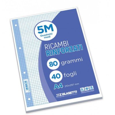 Ricambi forati rinforzati colore bianco grammatura 80gr