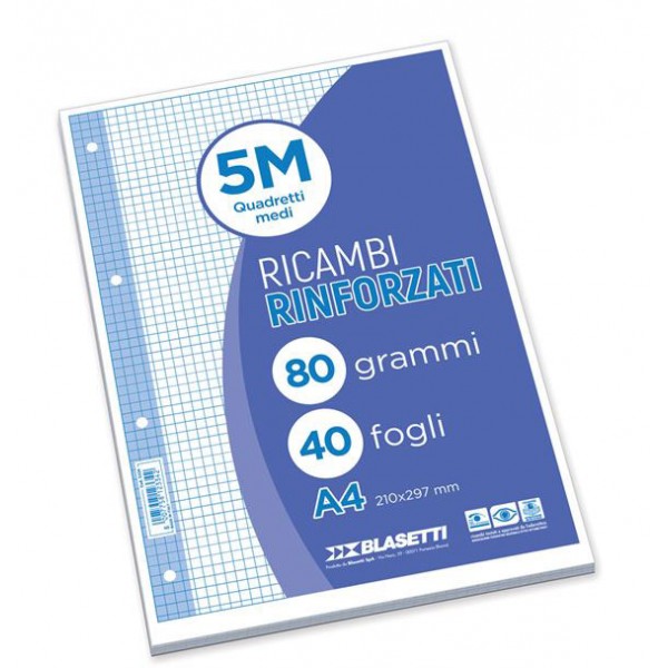 Ricambi forati rinforzati colore bianco grammatura 80gr