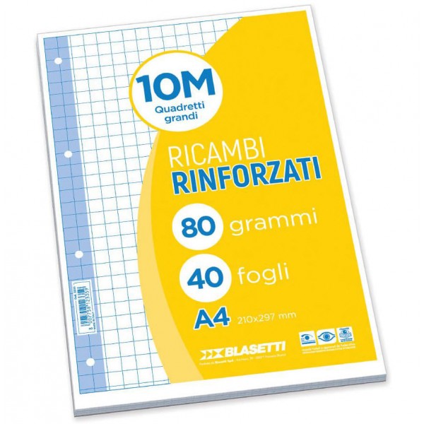 Ricambi forati rinforzati colore bianco grammatura 80gr