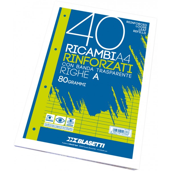 Ricambi forati rinforzati colore bianco grammatura 80gr