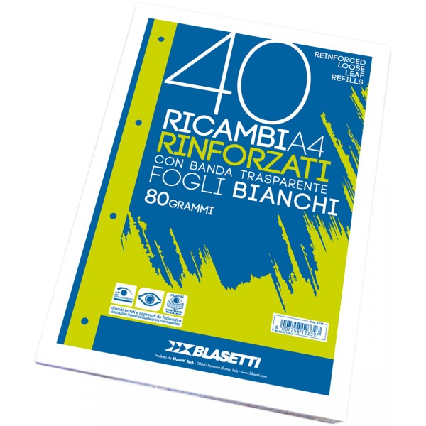 Ricambi forati rinforzati colore bianco grammatura 80gr