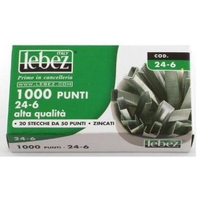 LEBEZ punti per cucitrice 24/6 scatola da 1000 punti in filo metallico