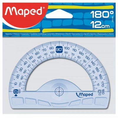 Goniometro 180° geometric 12cm colore azzurro trasparente