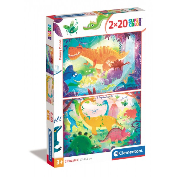 Funny dinos - puzzle 2x20pz
