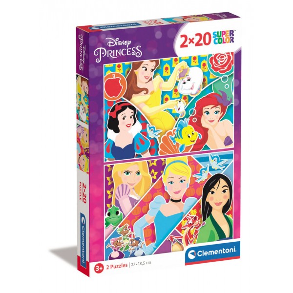 Principesse disney - puzzle 2x20pz