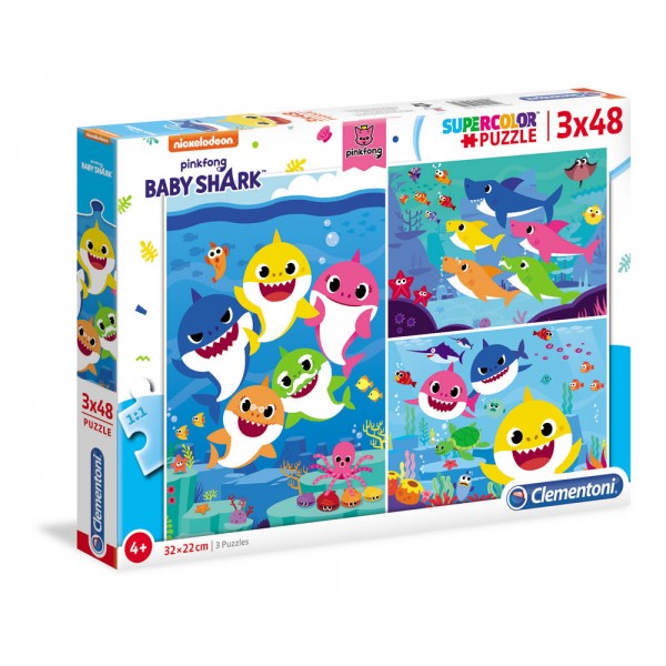 Baby shark - puzzle 3x48pz