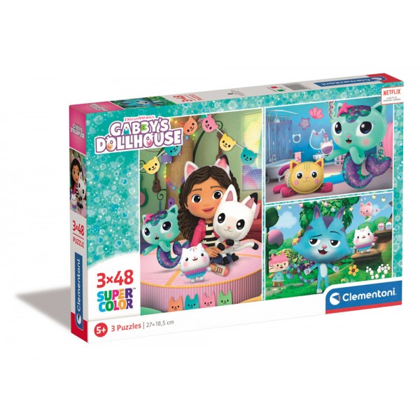 Gabby's dollhouse - puzzle 3x48pz