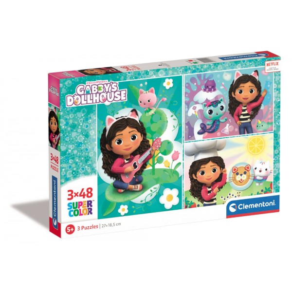 Gabby's dollhouse - puzzle 3x48pz
