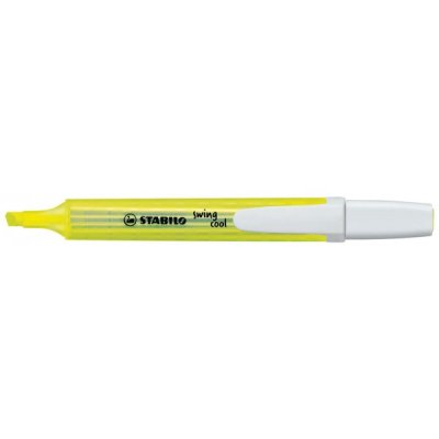 STABILO Evidenziatore SWING COOL PASTEL, punta a scalpello, inchiostro a base d'acqua e cappuccio ventilato - 4mm - Giallo